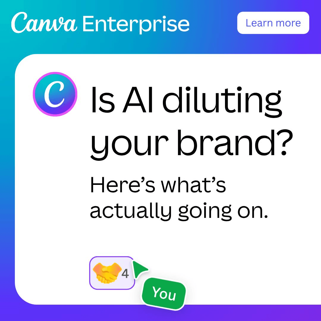 Canva Enterprise reference creative about AI and brand identity